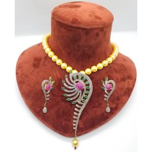 Diamond Necklace in Silver 925 with Earring